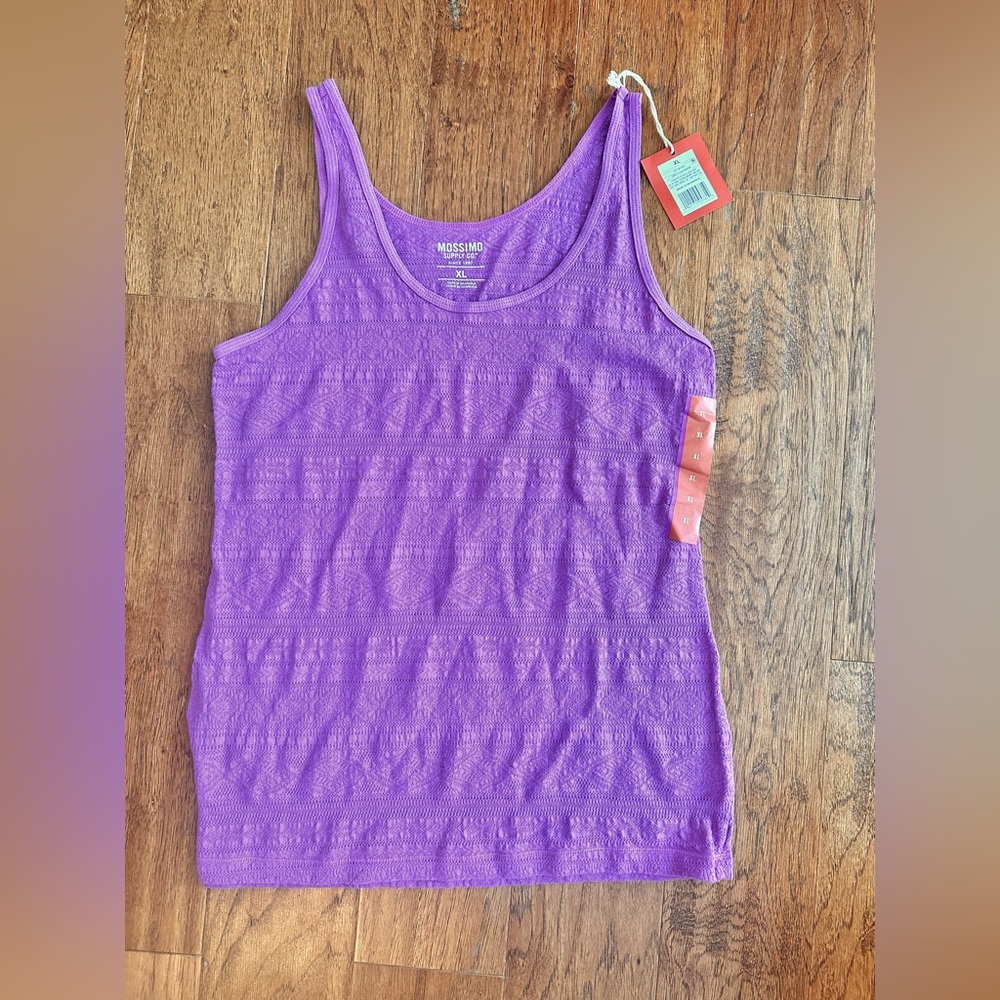 NWT Mossimo stretch tank with perforated lace design - Lively Lilac sz XL
